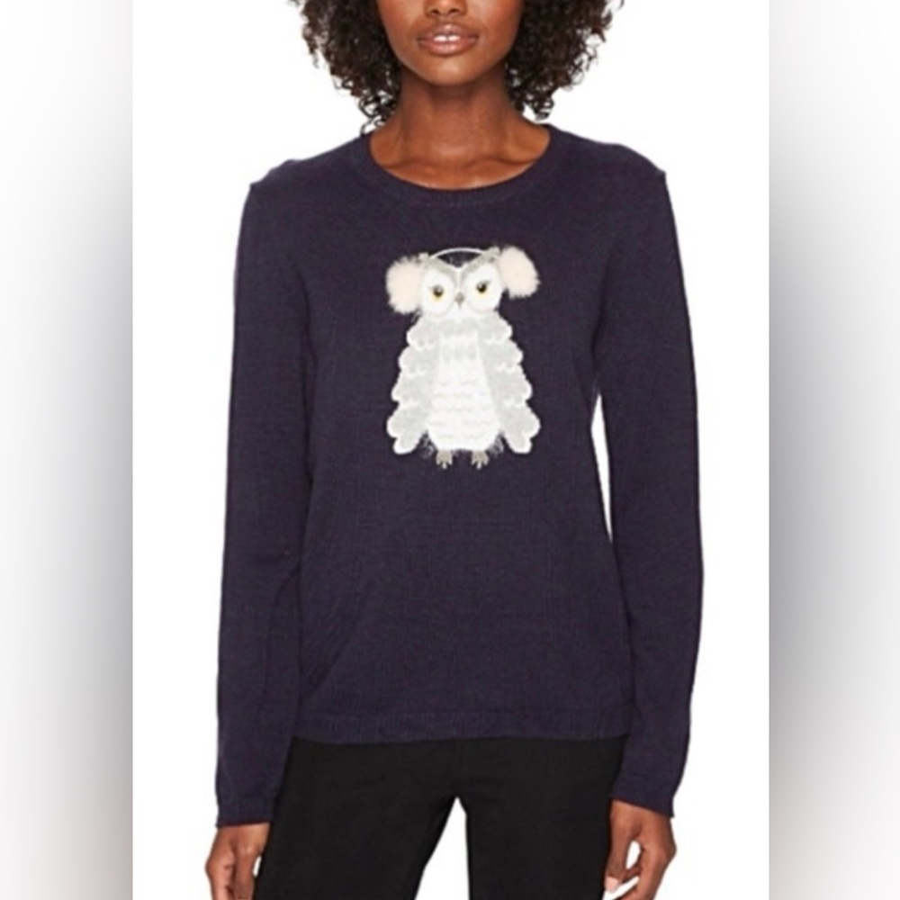 Kate Spade ♠️ Broome Street Wool Blend Owl Sweater XL